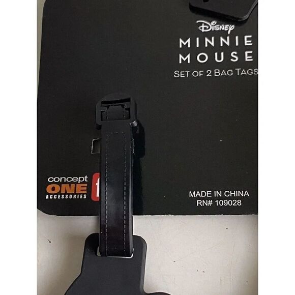 Set Of 2 DISNEY Classic MINNIE MOUSE LUGGAGE BAG TAGS Rubber NEW - Picture 5 of 7